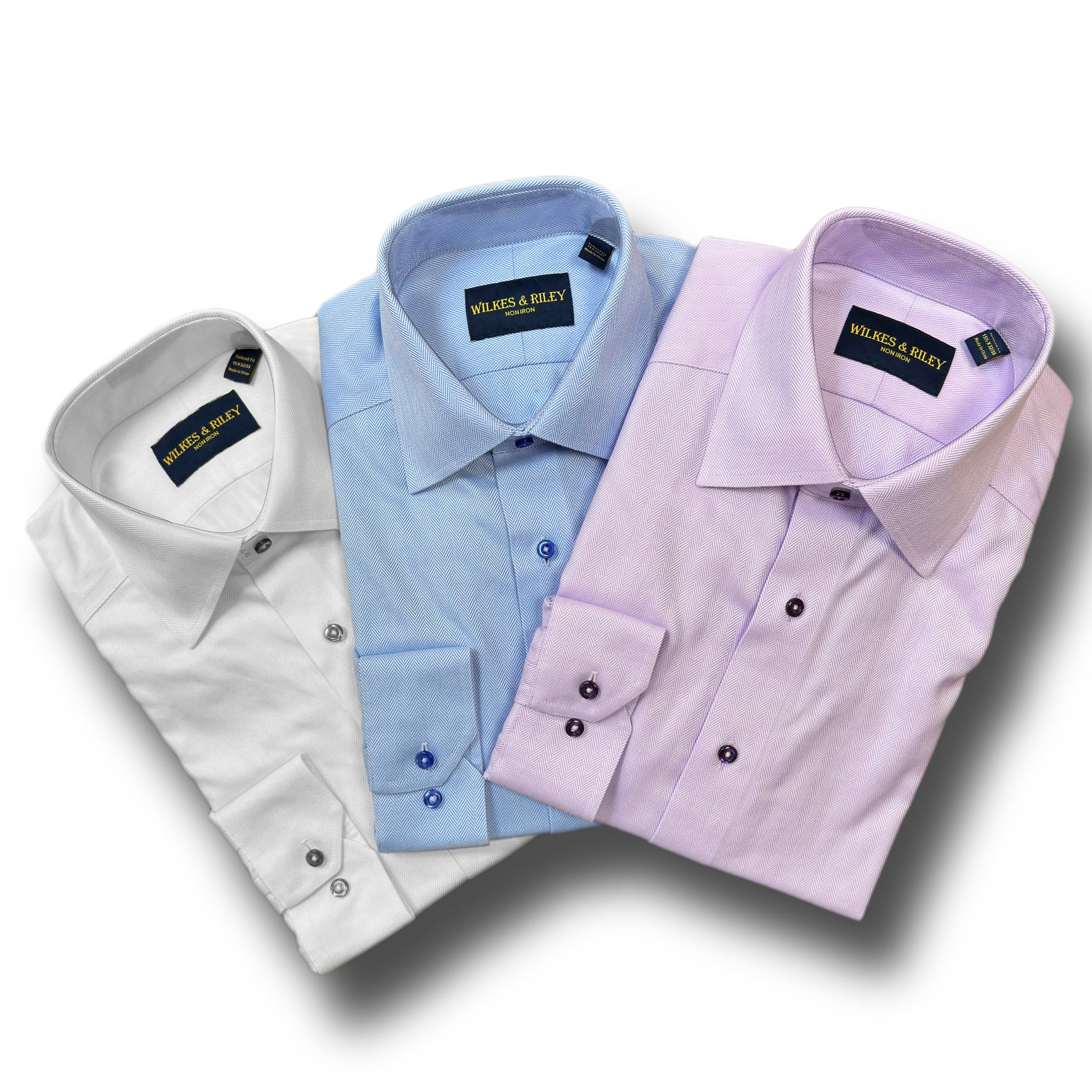 Wilkes & Riley Herringbone Dress Shirts Big & Tall