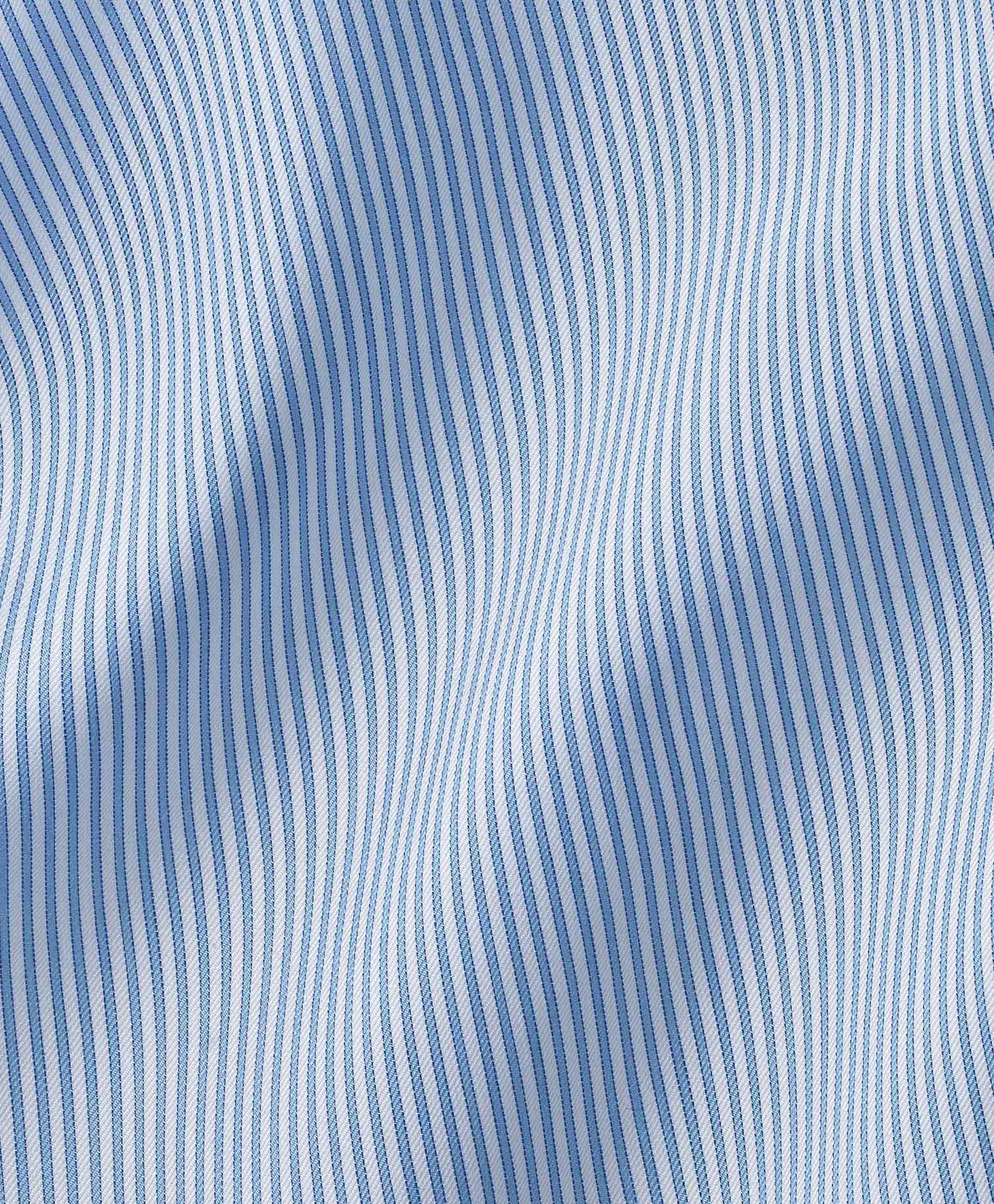 David Donahue Blue & White Fine Stripe Dress Shirt TBSP09950