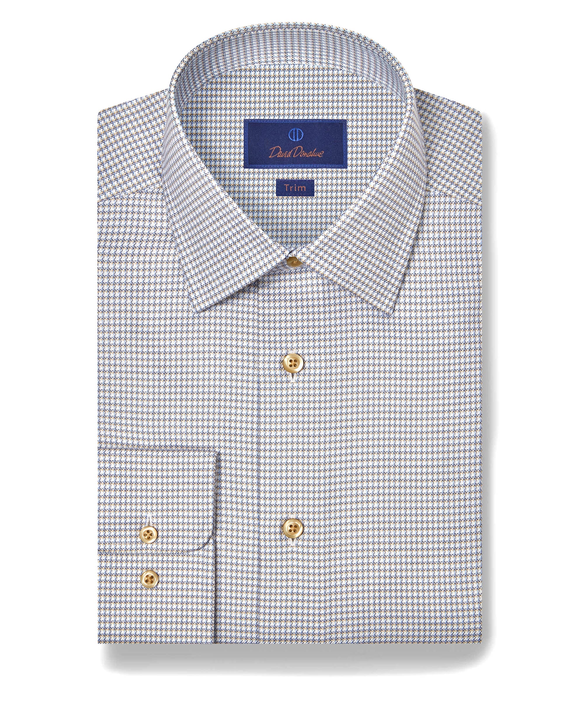 micro check dress shirt Micro-Check Cotton Dress Shirt