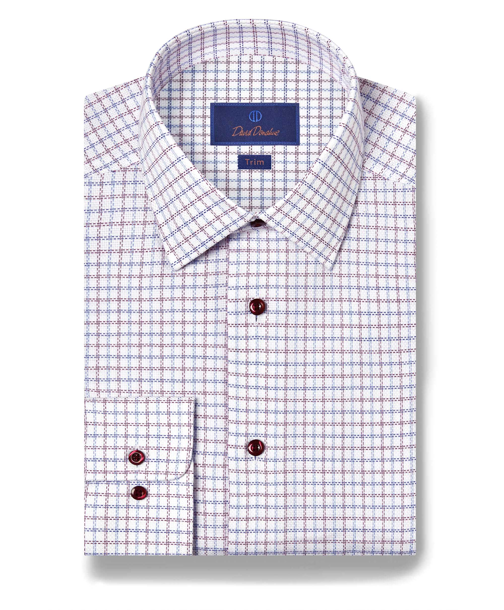 David Donahue Blue/Berry Check Prt Shirt TBSP11808
