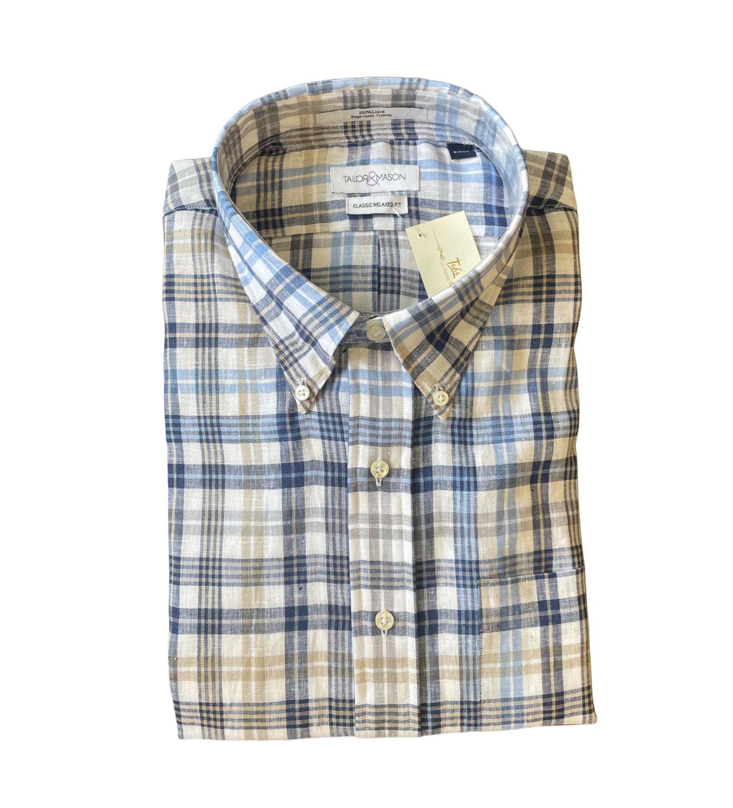 Tailor&Mason Big & Tall Check Shirt T55-108 Blue White / 2XB