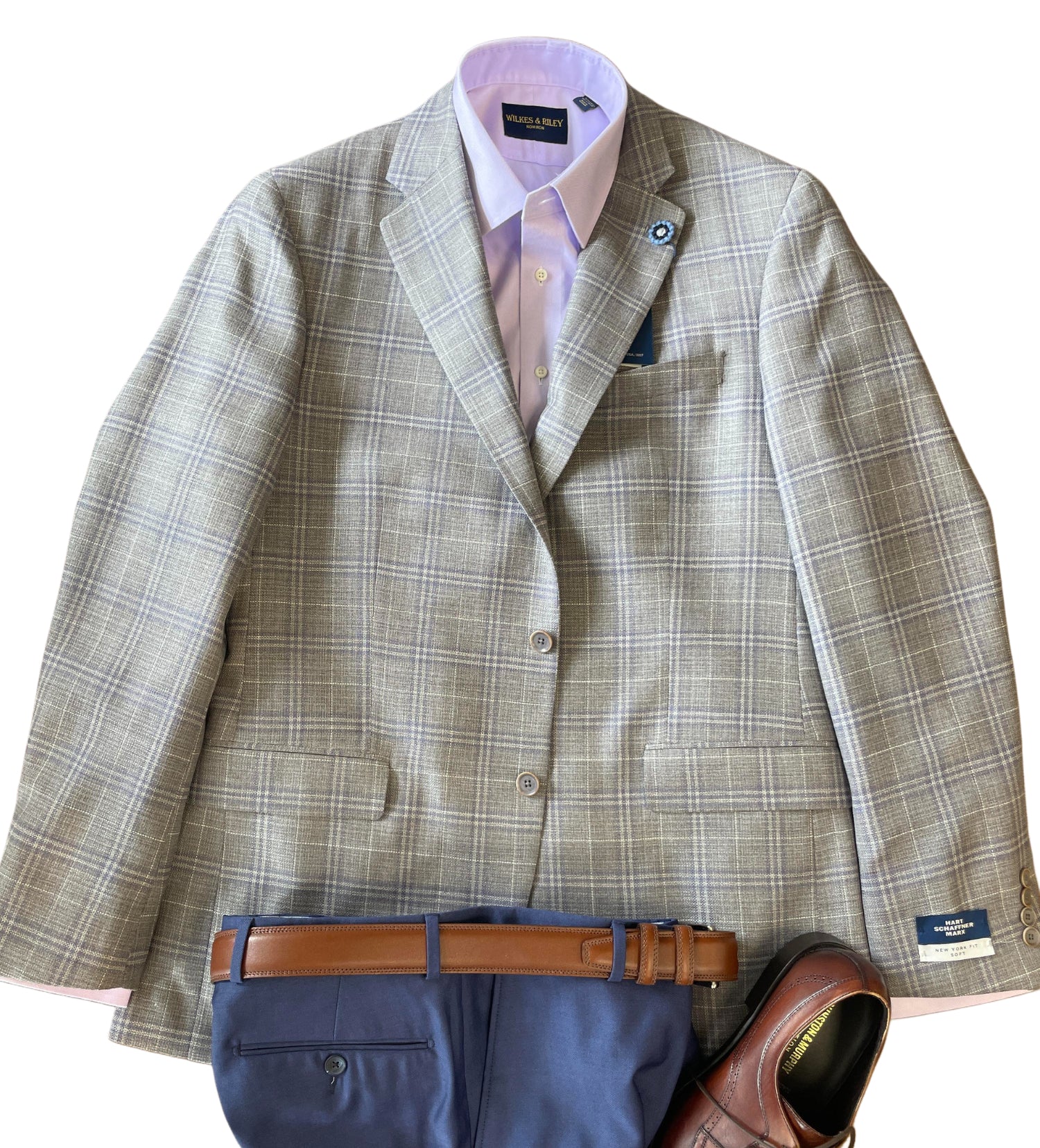 Hart Schaffner Marx NY Sport Coat Gry/Mul 35A0544