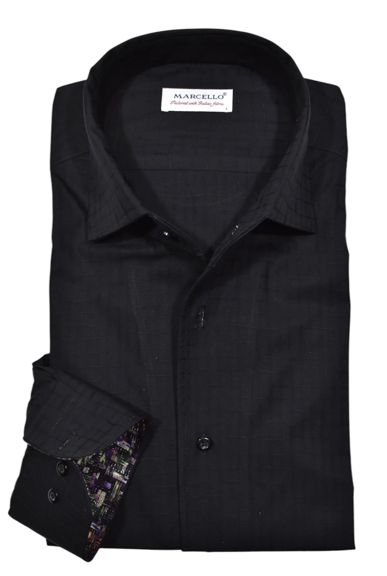 Marcello Barney Black Sport Shirt W-082R Ted's Clothiers Marcello Barney Black Sport Shirt W-082R Ted's Clothiers