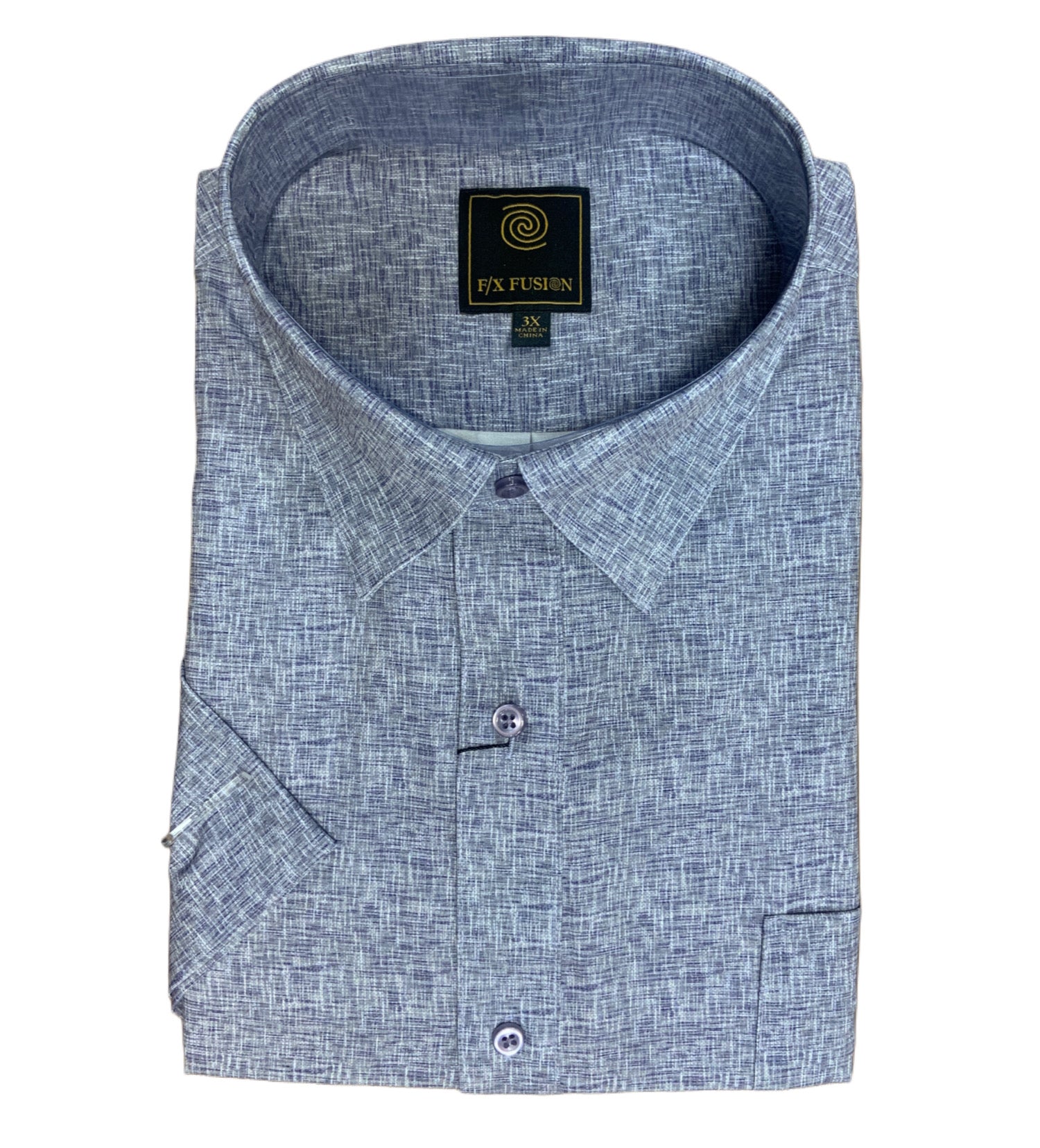 F/X  Fusion Big & Tall Men's Short Sleeve Shirt Texture Linen FW2272