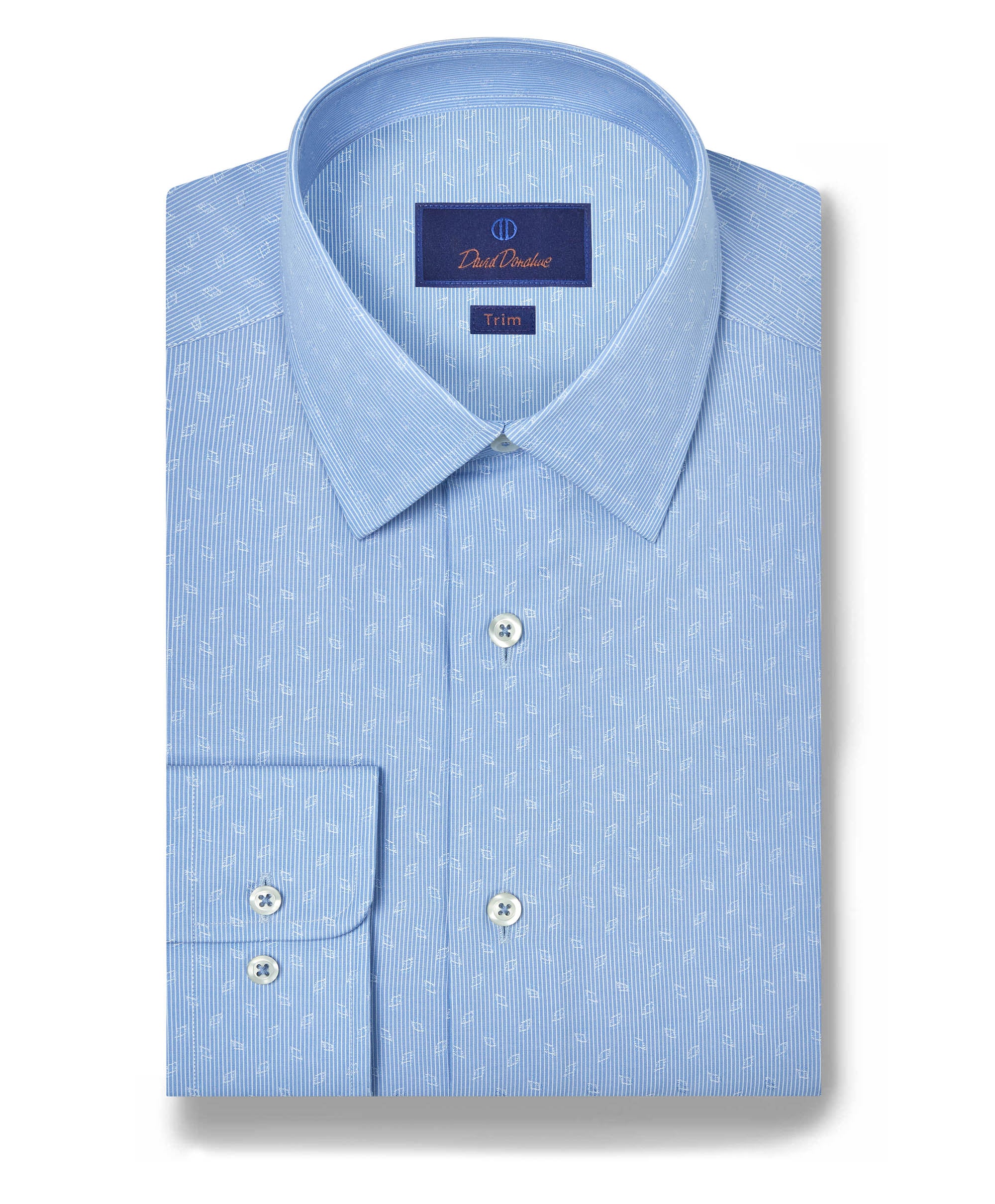 David Donahue Sky Diamond Dobby Dress Shirt TBSP12005454 Sky (454) / 17.5 / 36/37 David Donahue Sky Diamond Dobby Dress Shirt TBSP12005454 Sky (454) / 17.5 / 36/37