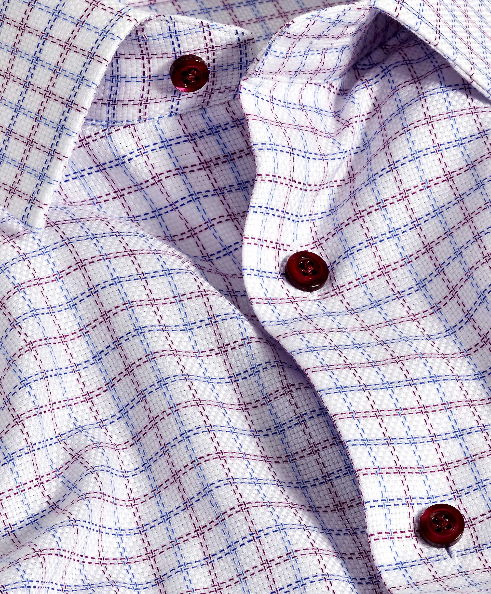 David Donahue Blue/Berry Check Prt Shirt TBSP11808