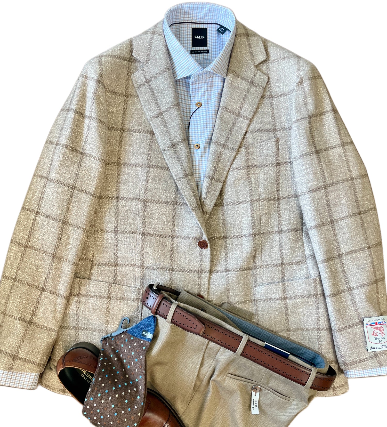 Byron Luca Sport Coat Windowpane 9526 - 38 / R / Multi 9526 Byron Luca Sport Coat Windowpane 9526 - 38 / R / Multi 9526