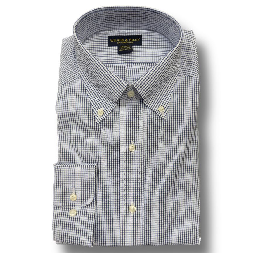 Wilkes & Riley Blue Graph Check Dress Shirt
