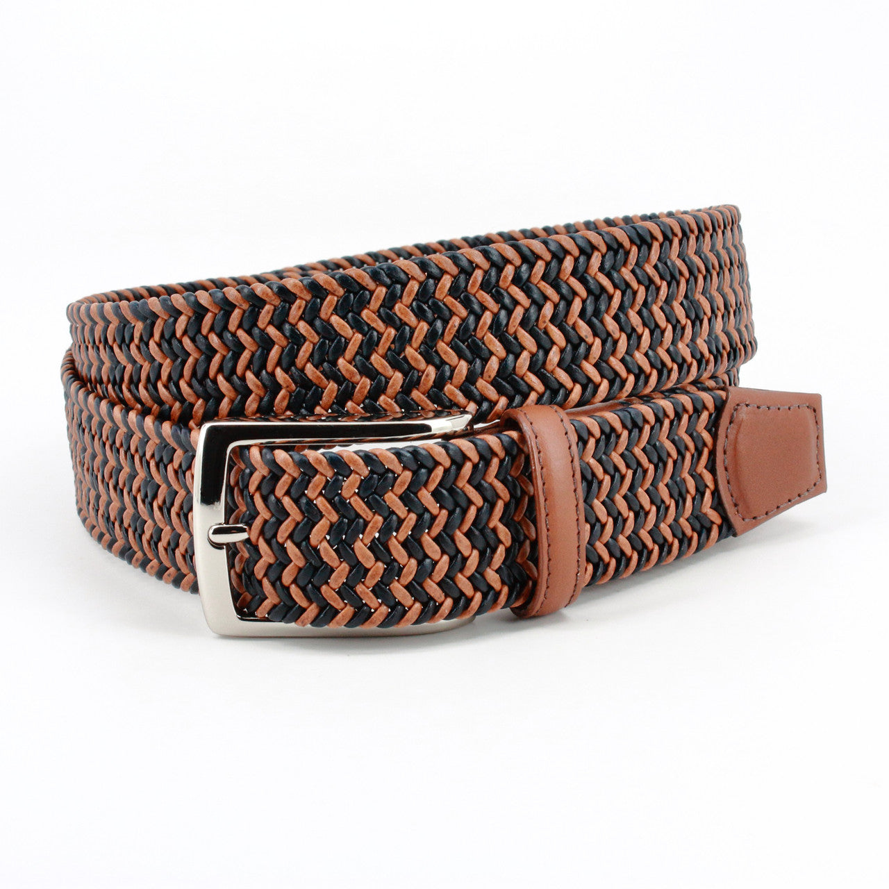 Torino Italian Braided Stretch Leather Cording Belts