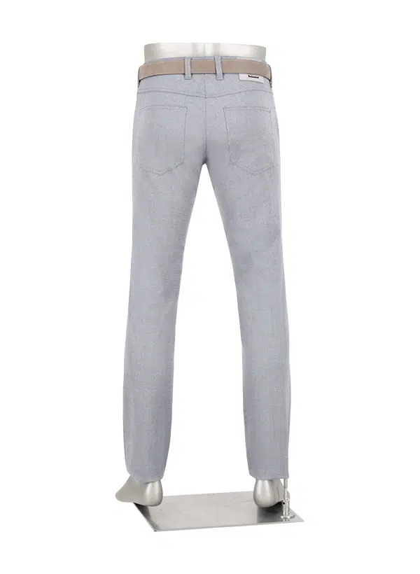 Light gray checkered pants on a mannequin with a white background