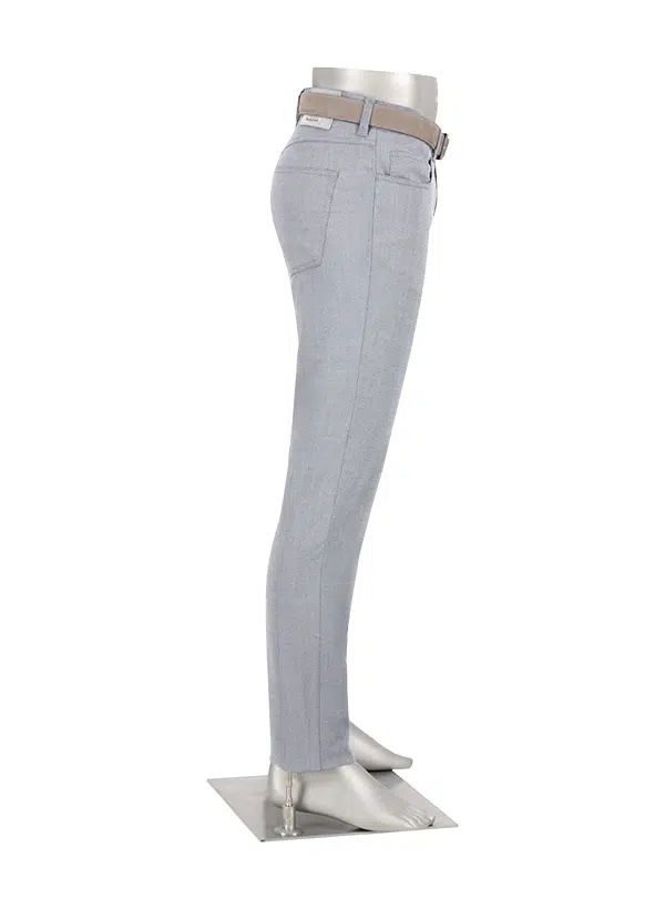 Light gray pants on a mannequin with a white background