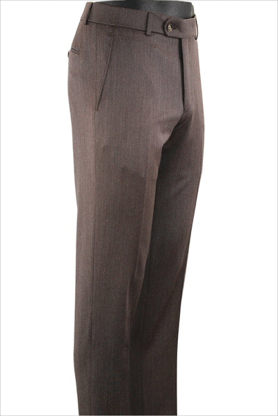 The Ballin M5298 Soho Pant by Ballin features a straight-leg cut, side pockets, belt loops, and button waist closure. Made from lightweight, crease-resistant wool for all-day comfort and style.