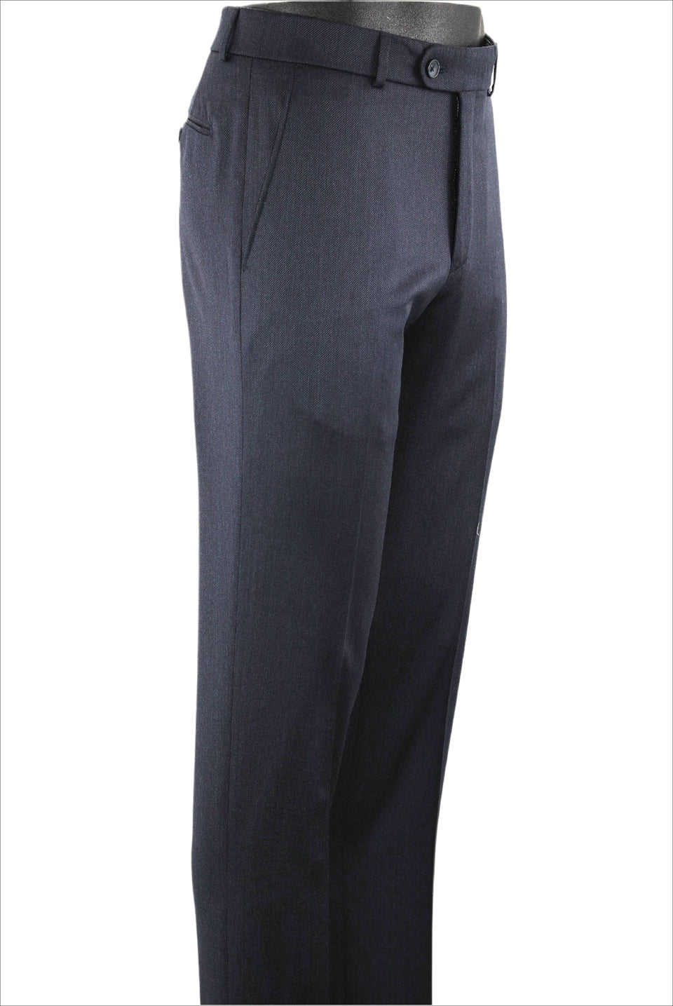 navy men's dress pants on a white background