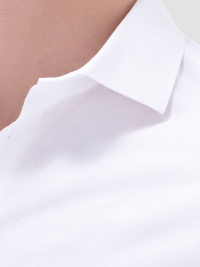 Close-up of a white shirt collar