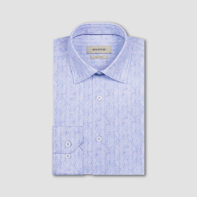 Light blue patterned dress shirt on a light gray background