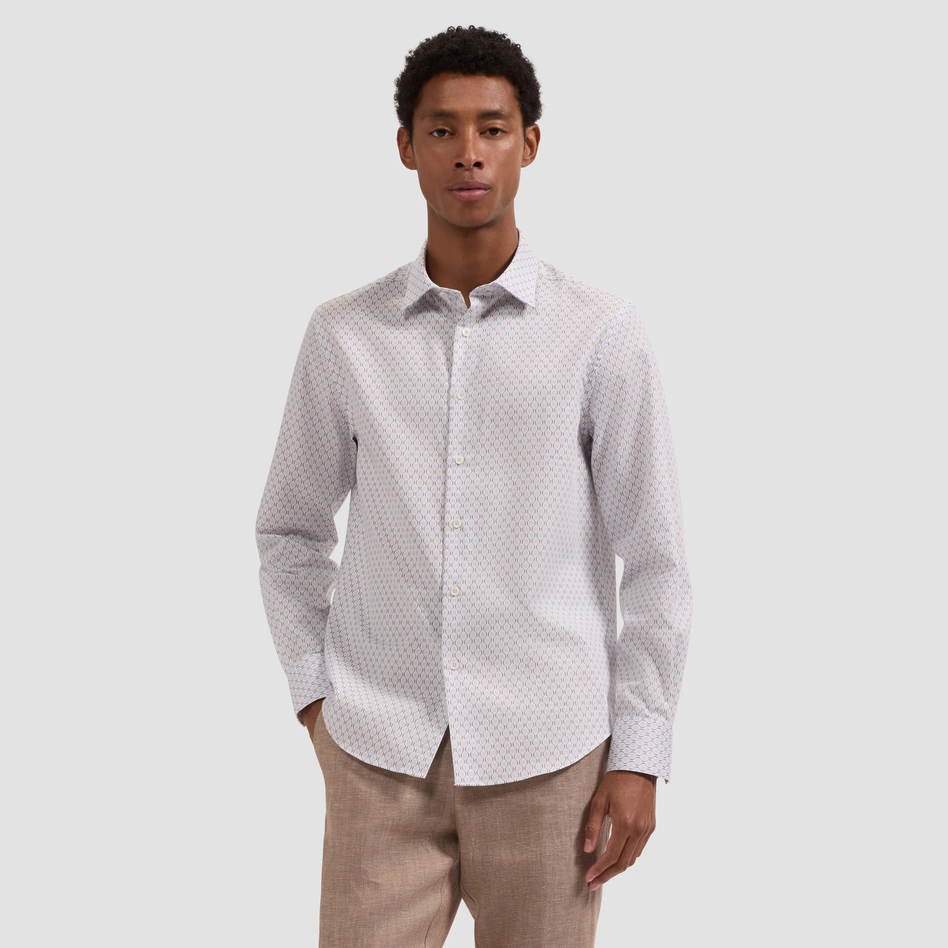Bugatchi Julian Honeycomb Sport Shirt JS3090L3S Air Blue / M Bugatchi Julian Honeycomb Sport Shirt JS3090L3S Air Blue / M