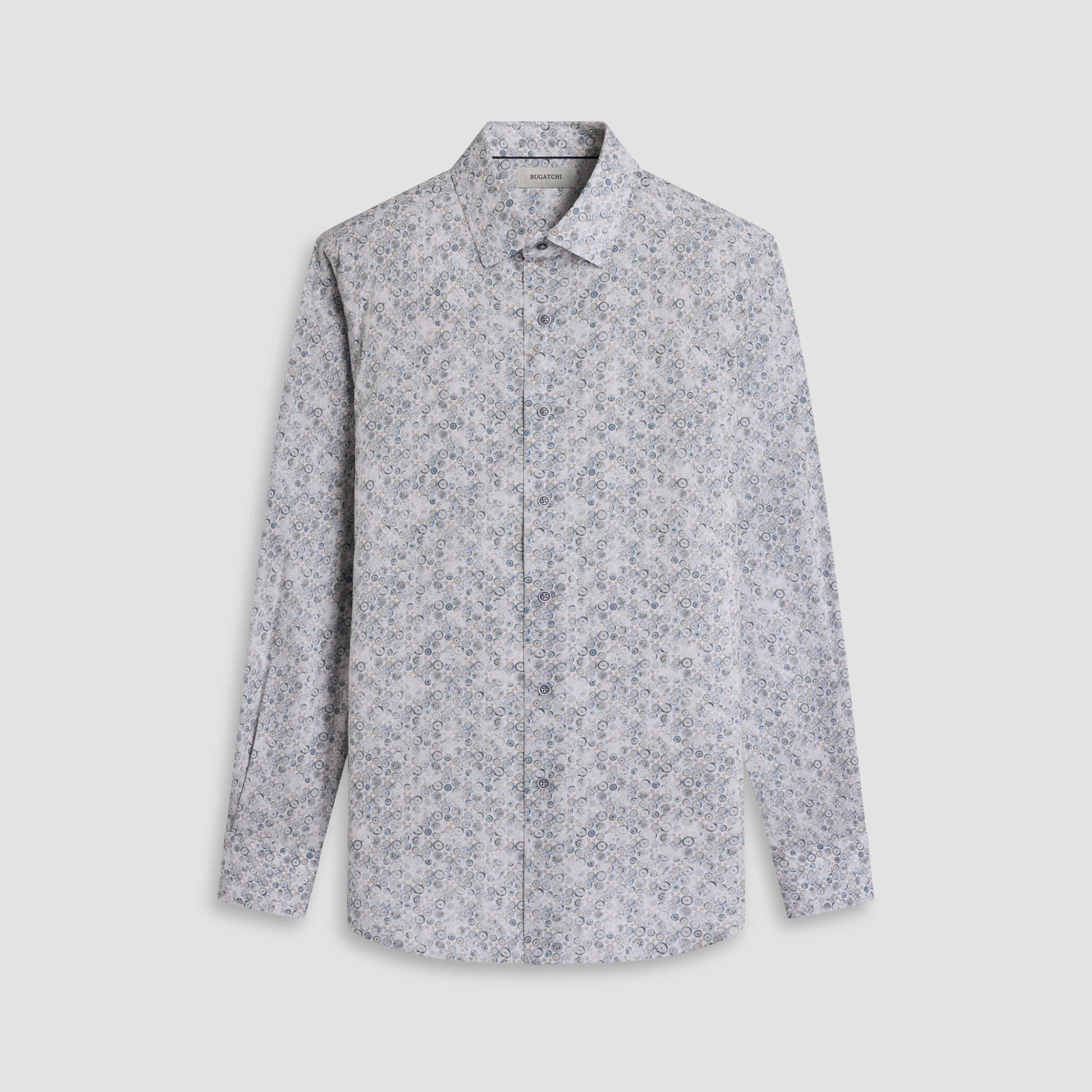 Floral patterned shirt on a light gray background