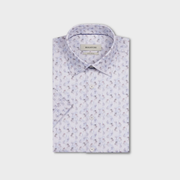 sailboat-patterned shirt on a light gray background