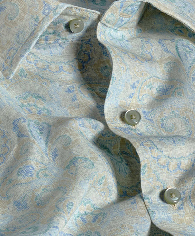 David Donahue Linen Paisley Shirt CBSM12500298
