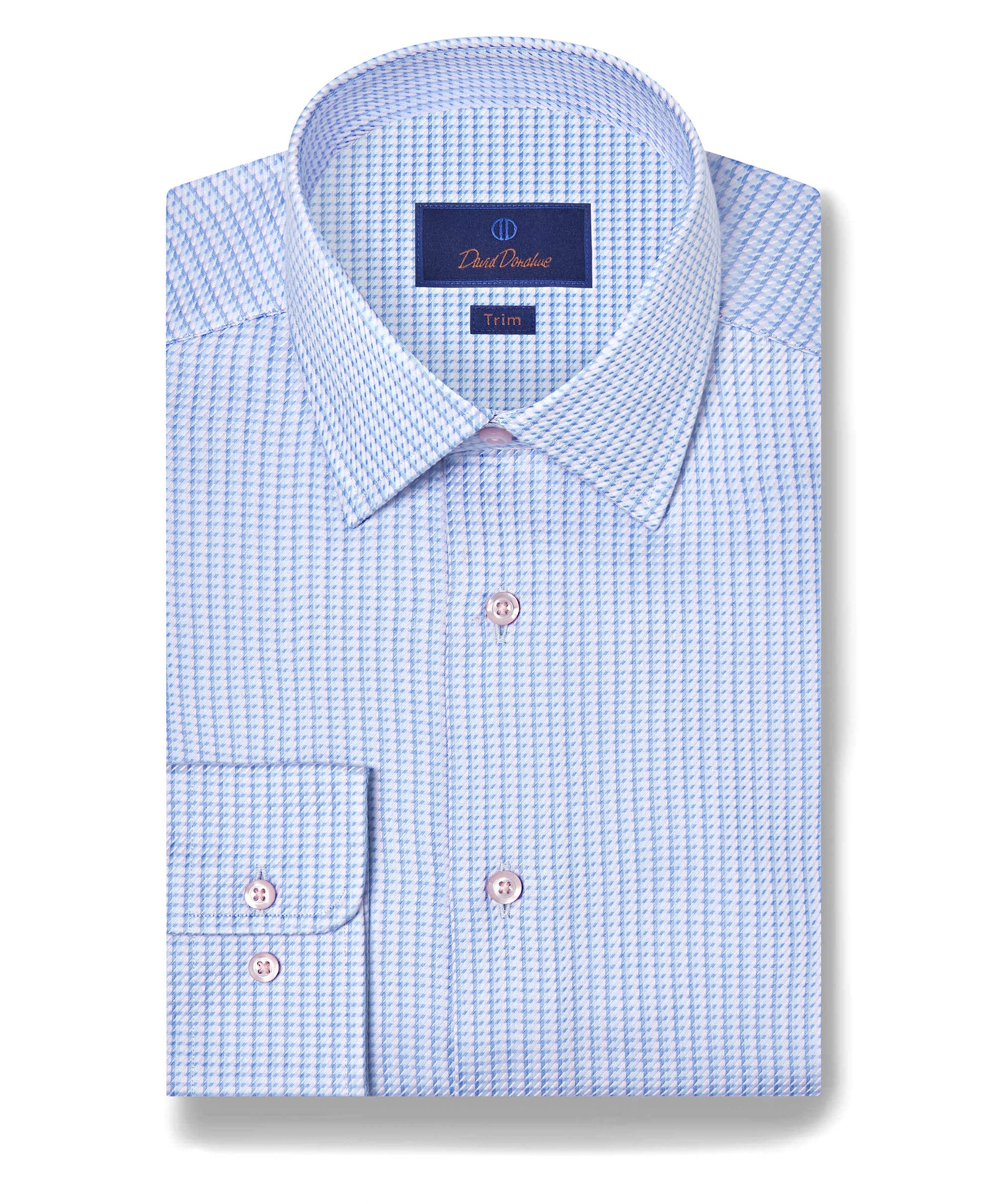 David Donahue Textured Twill Herringbone Shirt TBSP12003455