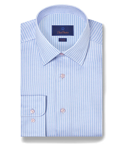 David Donahue Textured Twill Herringbone Shirt TBSP12003455