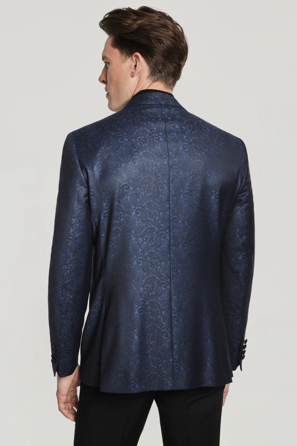 Jack Victor Navy Paisley Dinner Jacket 46 / S Jack Victor Navy Paisley Dinner Jacket 46 / S