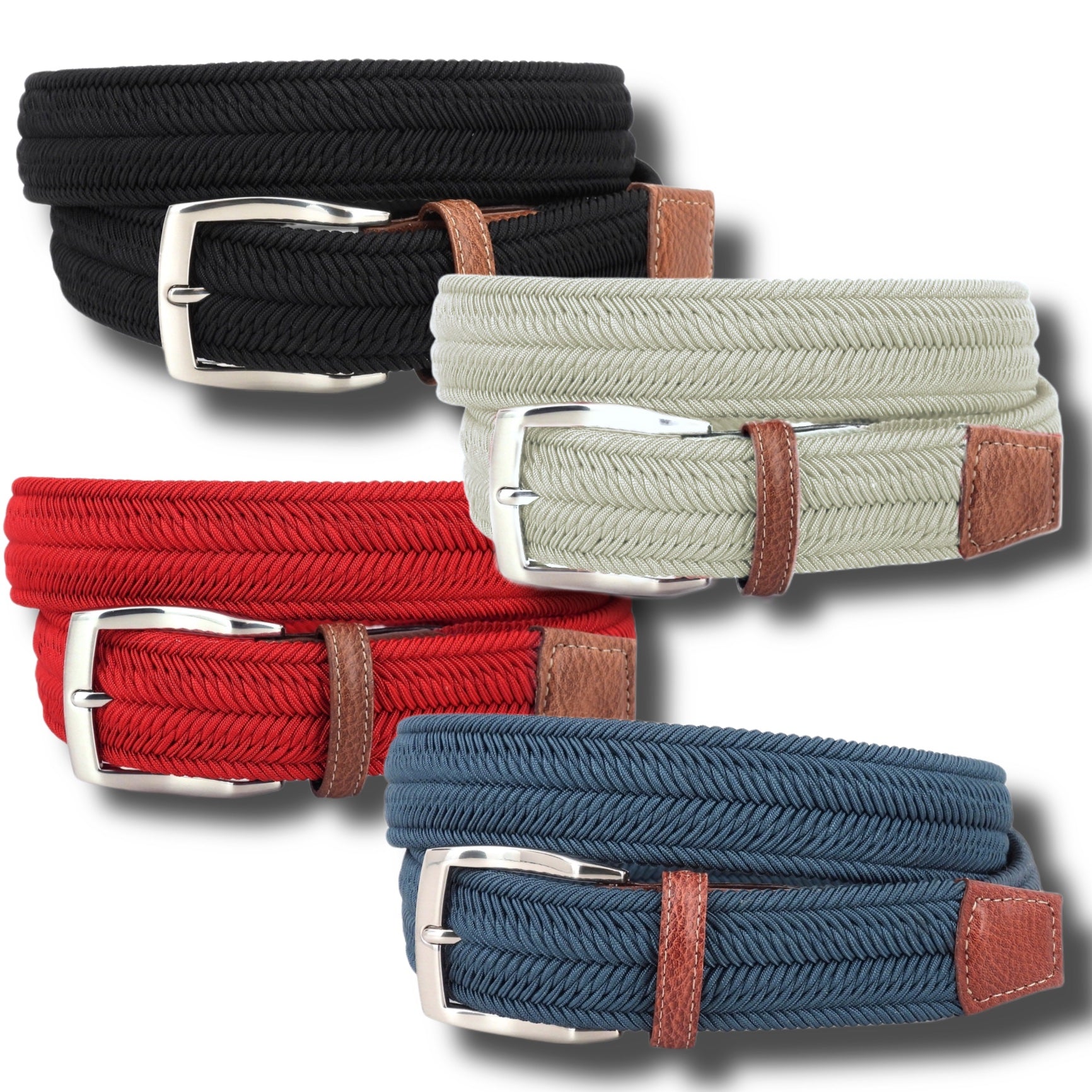 Torino Italian Woven Herringbone Stretch Belt