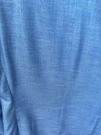Close-up of the Hart Schaffner Marx New York Sport Coat 30C0193 shows light blue textured fabric with a subtle pattern and a vertical seam.