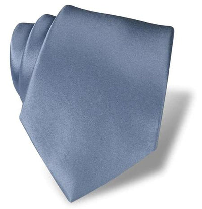 The DION Solid Silk Tie by Dion is a neatly rolled, light blue silk necktie shown on a white background. Perfect for formal occasions, it effortlessly elevates your style in Toronto or anywhere else.