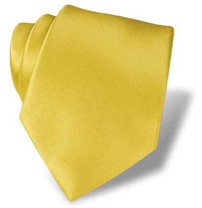 The DION Solid Silk Tie by Dion in solid yellow is neatly folded against a white background, ideal for formal wear in Toronto.