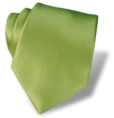 A close-up of the DION Solid Silk Tie by Dion, neatly folded in solid light green on a white background—ideal for formal wear in Toronto.