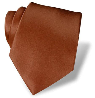 The DION Solid Silk Tie by Dion features a classic pointed tip in solid brown, ideal for formal wear and shown against a white background.