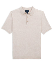 Beige polo shirt with a collar on a white background