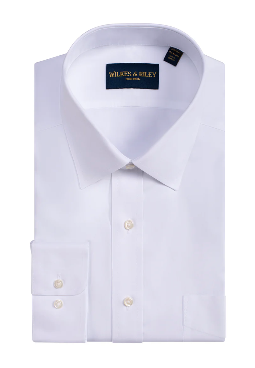 Wilkes & Riley Solid Spread Collar Dress Shirt Classic Fit