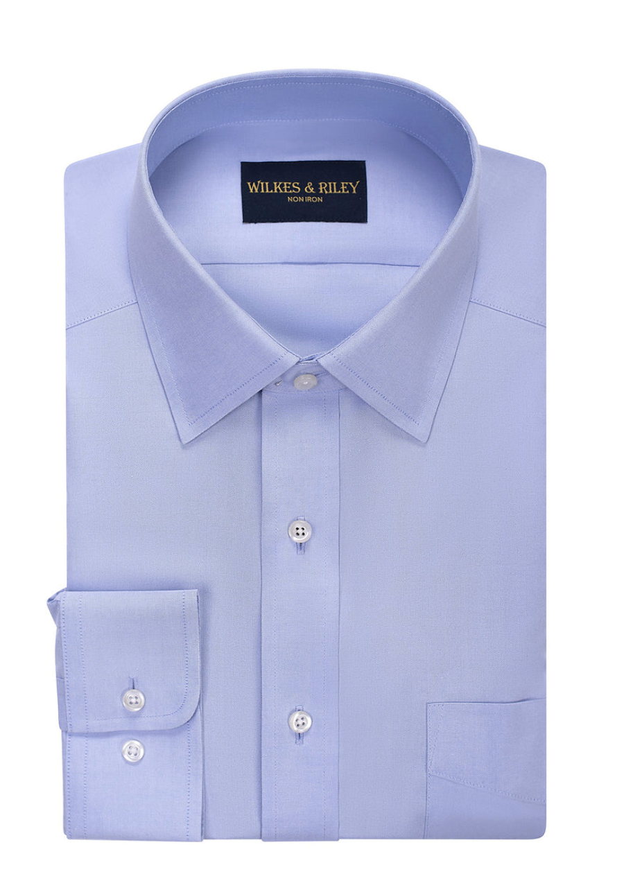 Wilkes & Riley Solid Spread Collar Dress Shirt Classic Fit