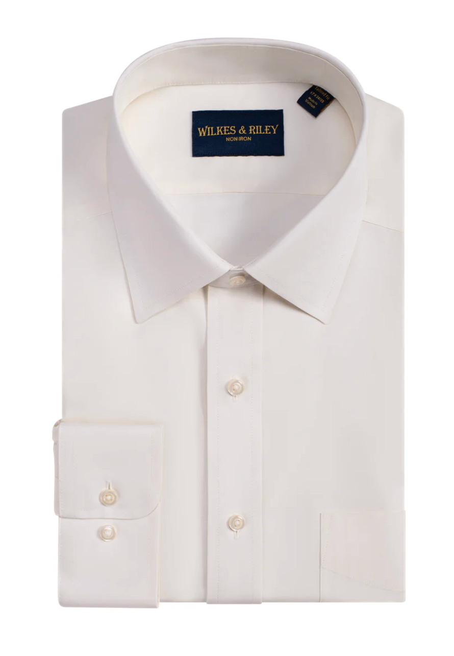 Wilkes & Riley Solid Spread Collar Dress Shirt Classic Fit