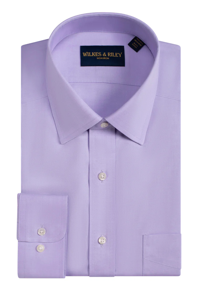 Wilkes & Riley Solid Spread Collar Dress Shirt Classic Fit