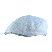 Light blue linen cap on a white background