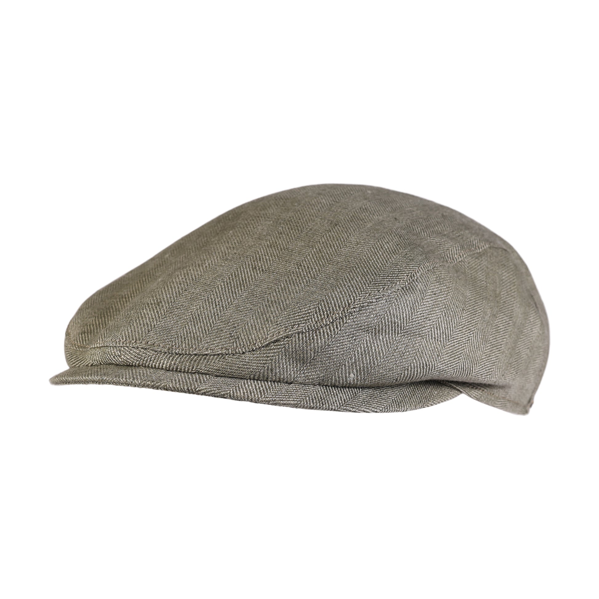 Olive flat cap on a white background
