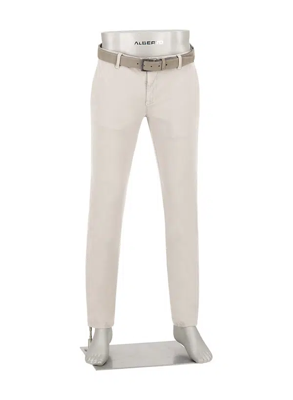 Beige pants on a mannequin with a white background