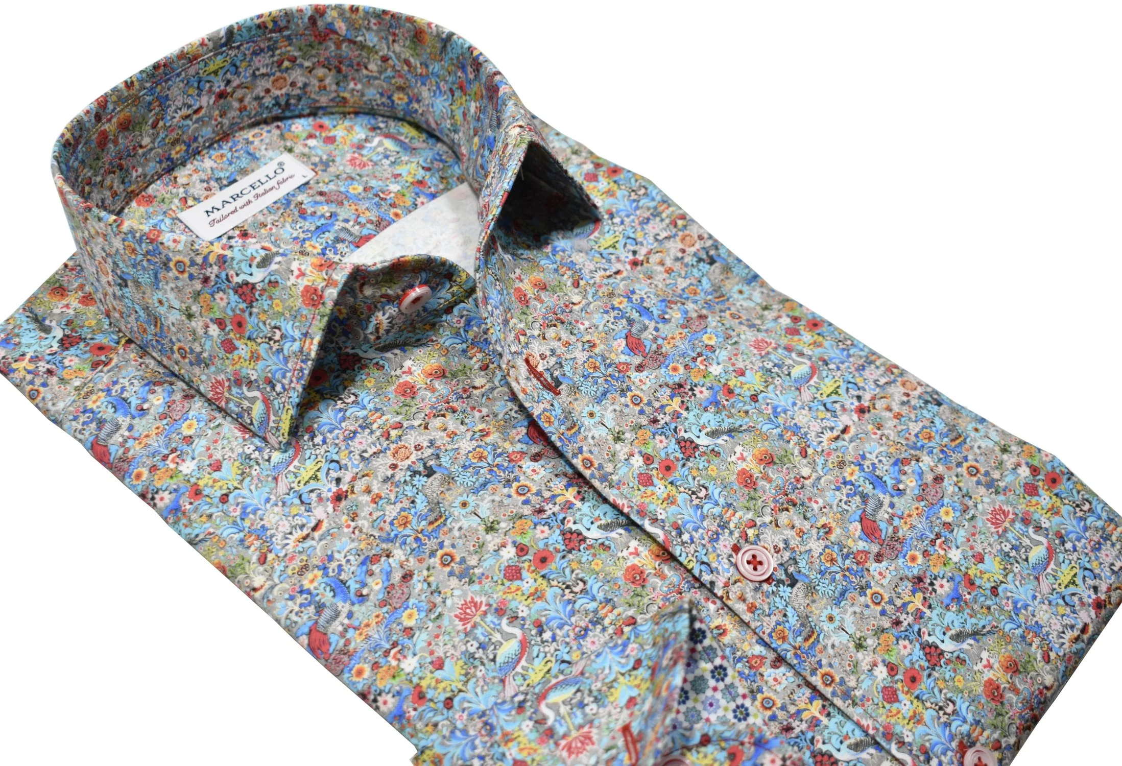 Marcello Dragon Abstract Roll Collar Sport Shirt W023R