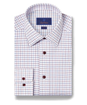 David Donahue Blue/Berry Check Prt Shirt TBSP11808
