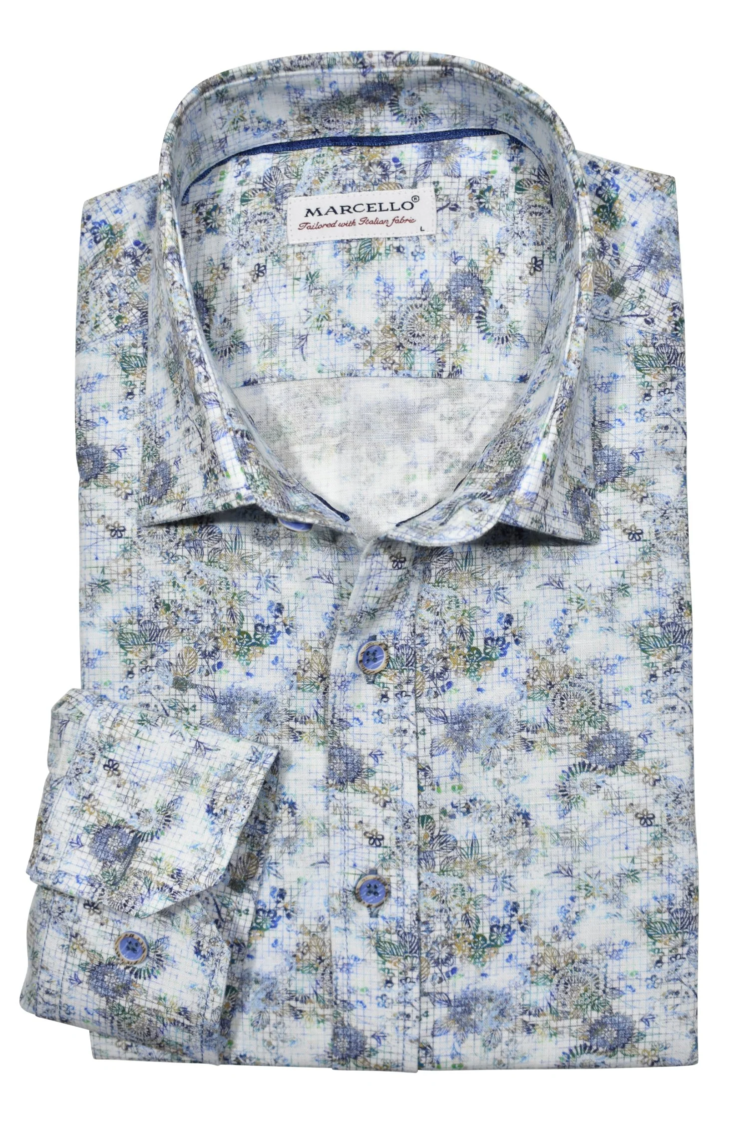 Marcello Lilac Floral Long Sleeve Shirt W-010