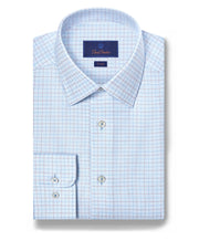 David Donahue Twill Check Dress Shirt TBSP12809489