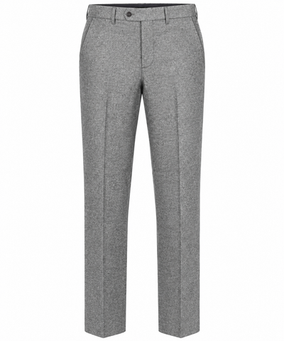 Grey Alberto Lou Pant 1651 dress trousers with side pockets, a button closure, and a zippered fly.