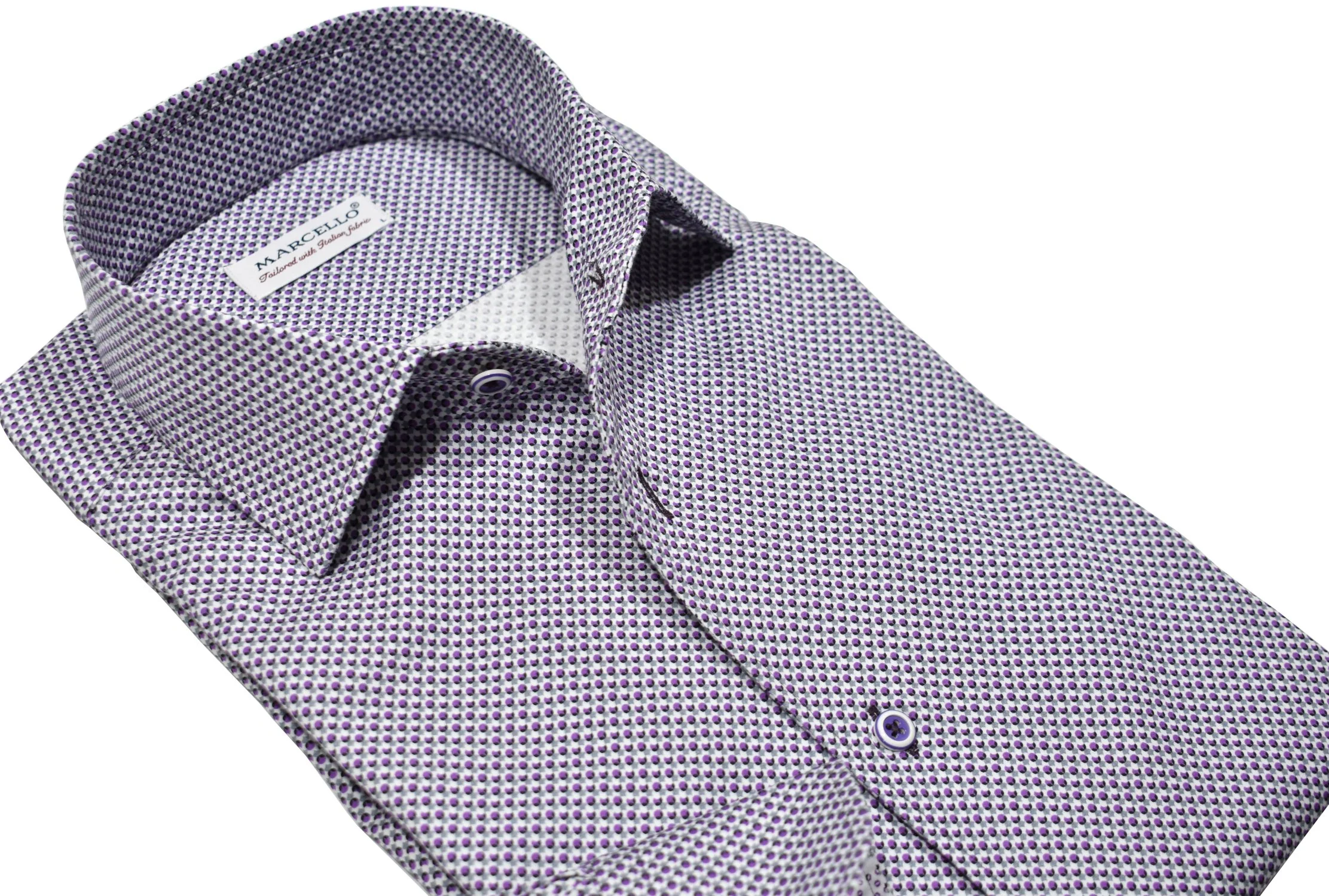 Marcello Sport Shirt Plum Concentric W-029R