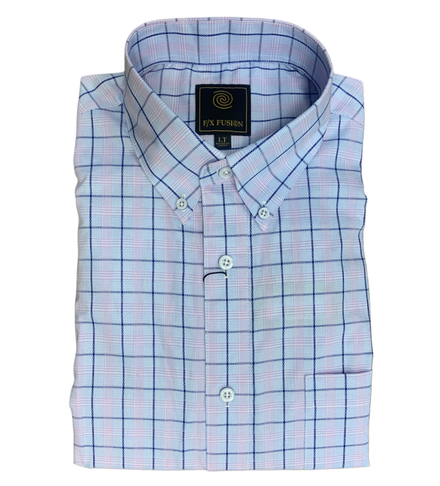 F/X Fusion Big& Tall Men's Short Sleeve Check Shirt FW2249