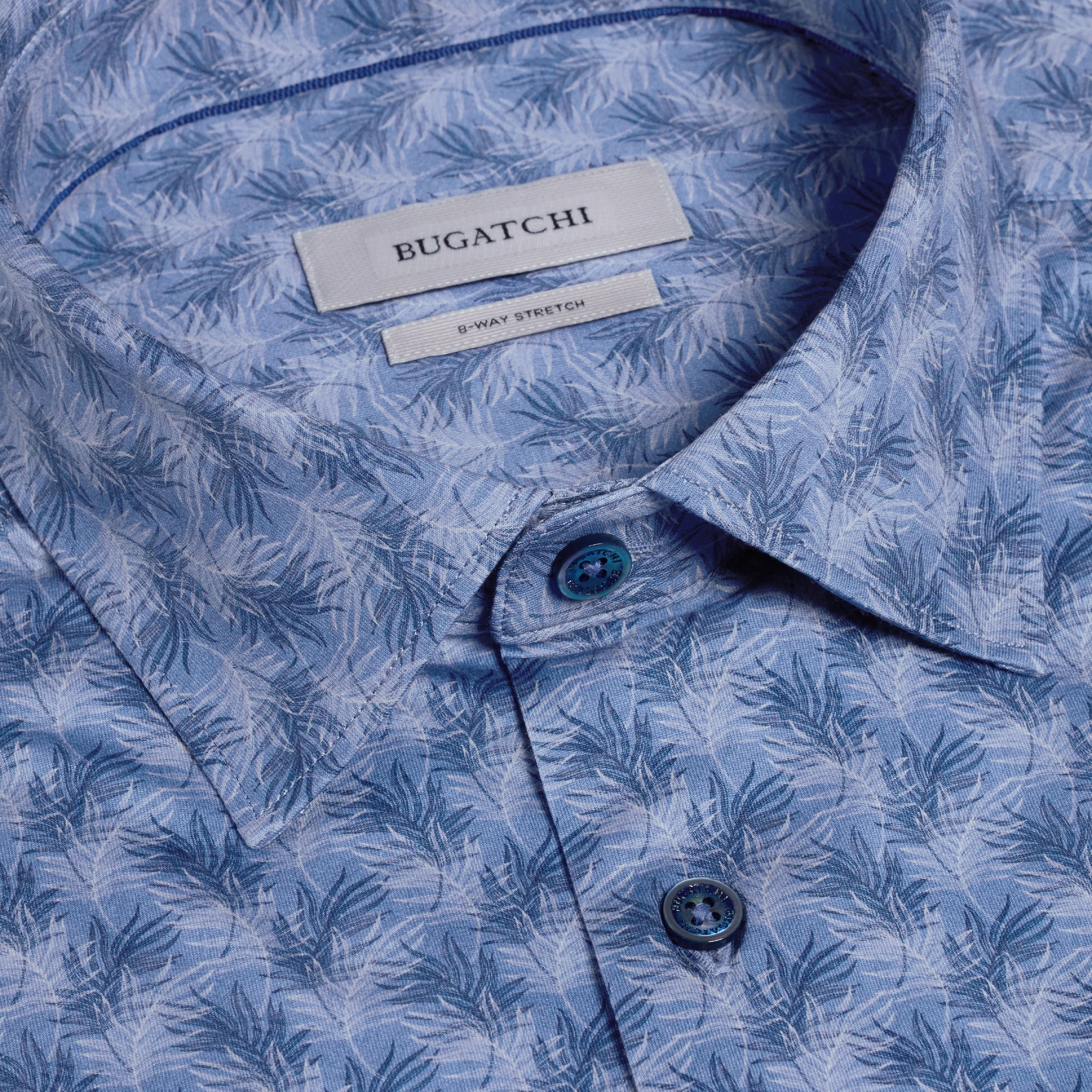 Bugatchi Miles OoohCotton® Leaf Print Shirt JF9138F40