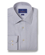 David Donahue Textured Check Dress Shirt