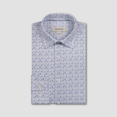 Folded shirt with a subtle pattern on a light gray background